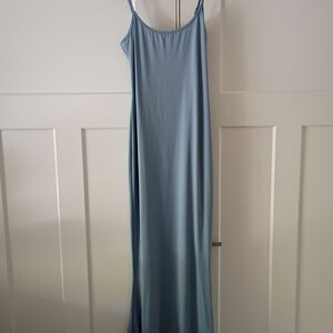 Blue Maxi Slip Dress - Lightweight Women's Evening Dress